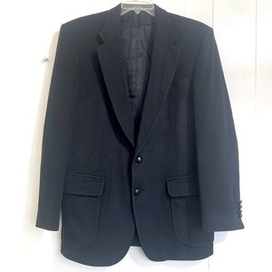 Stafford Formal Suit Blazer Black Camel Hair Wool Sport Coat Blazer Size 42L.